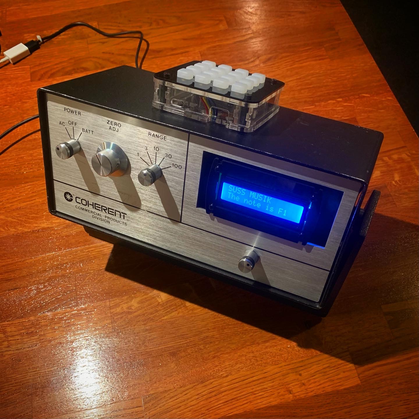 handmade synth, front view