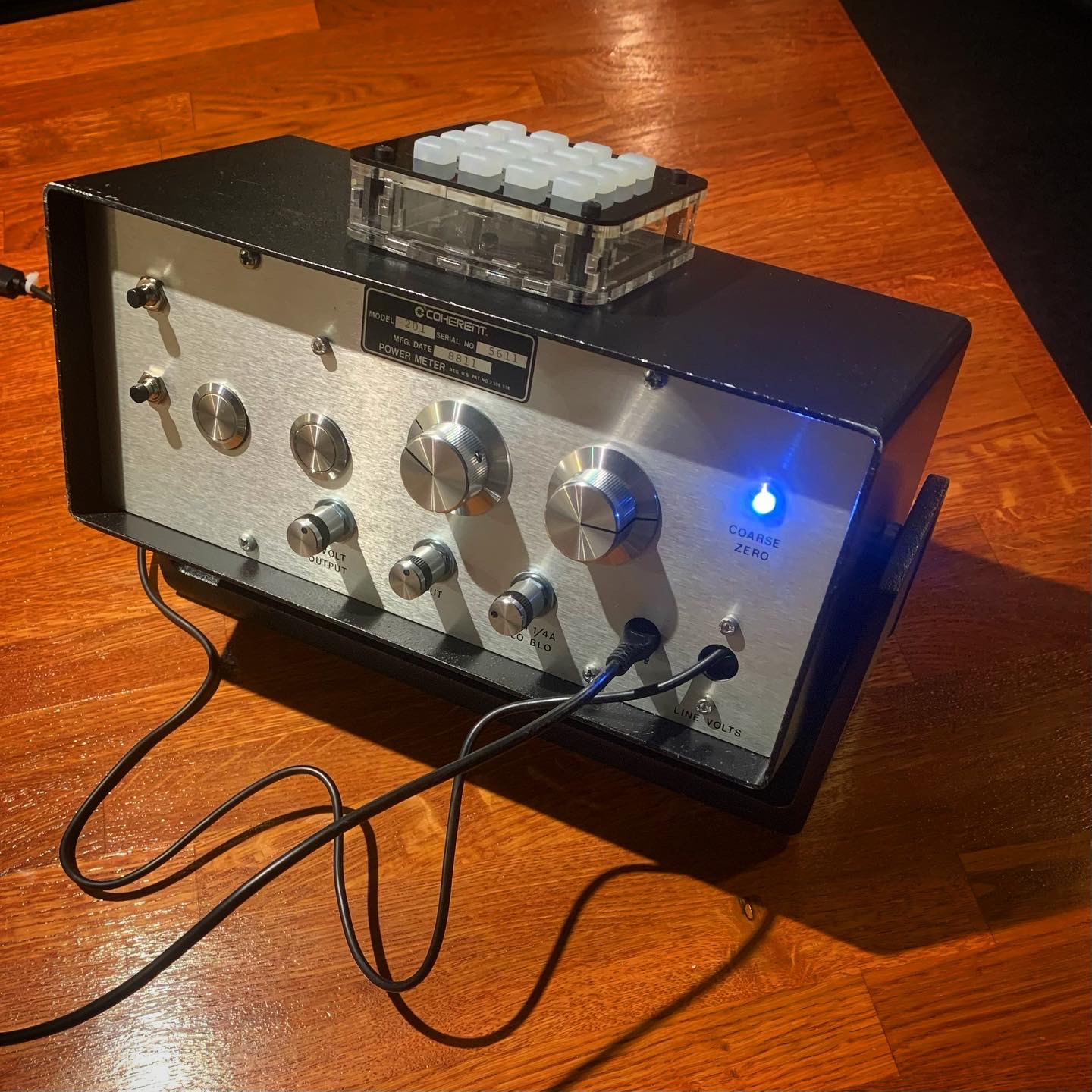 handmade synth, back view
